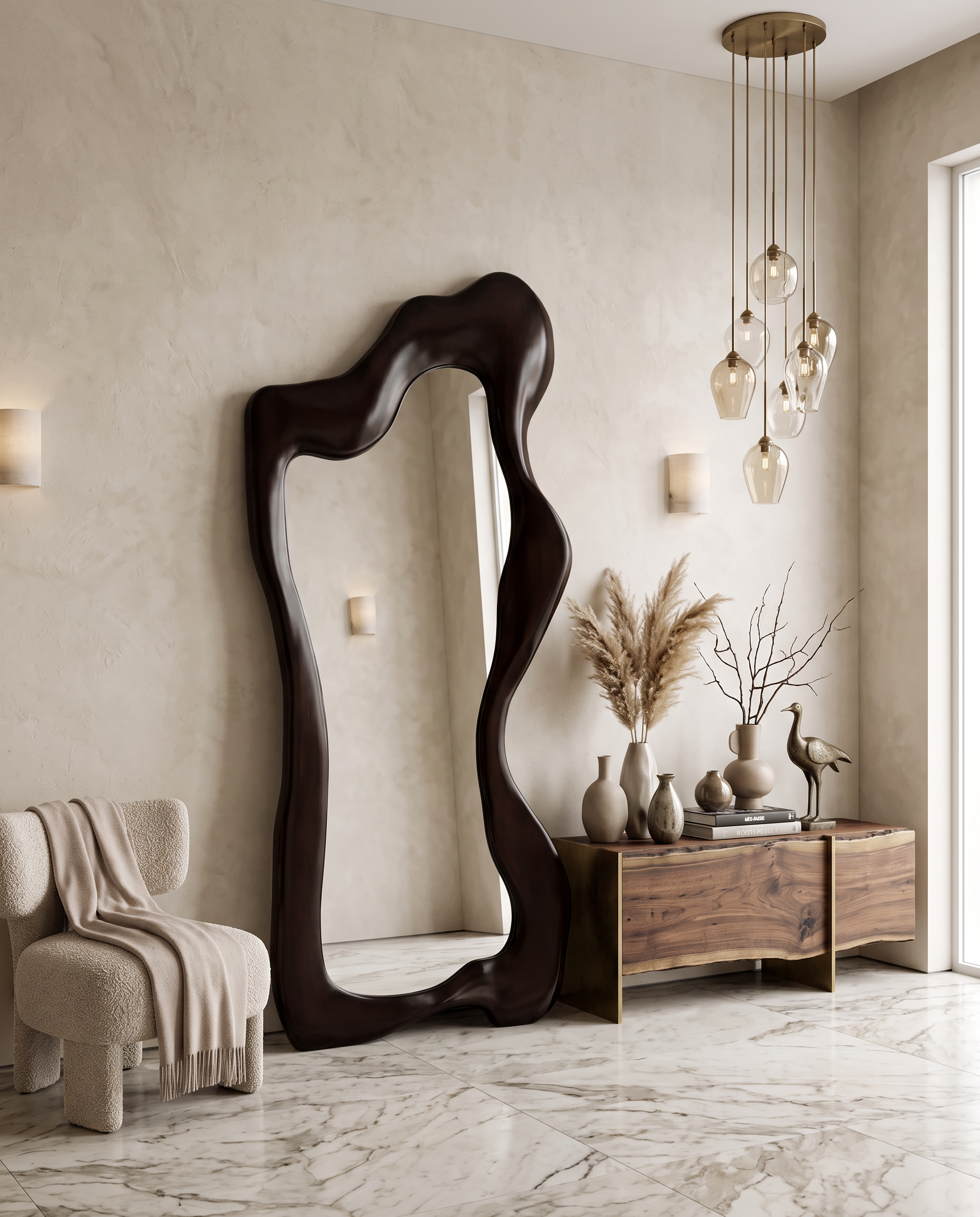 Onda Espresso Floor Mirror