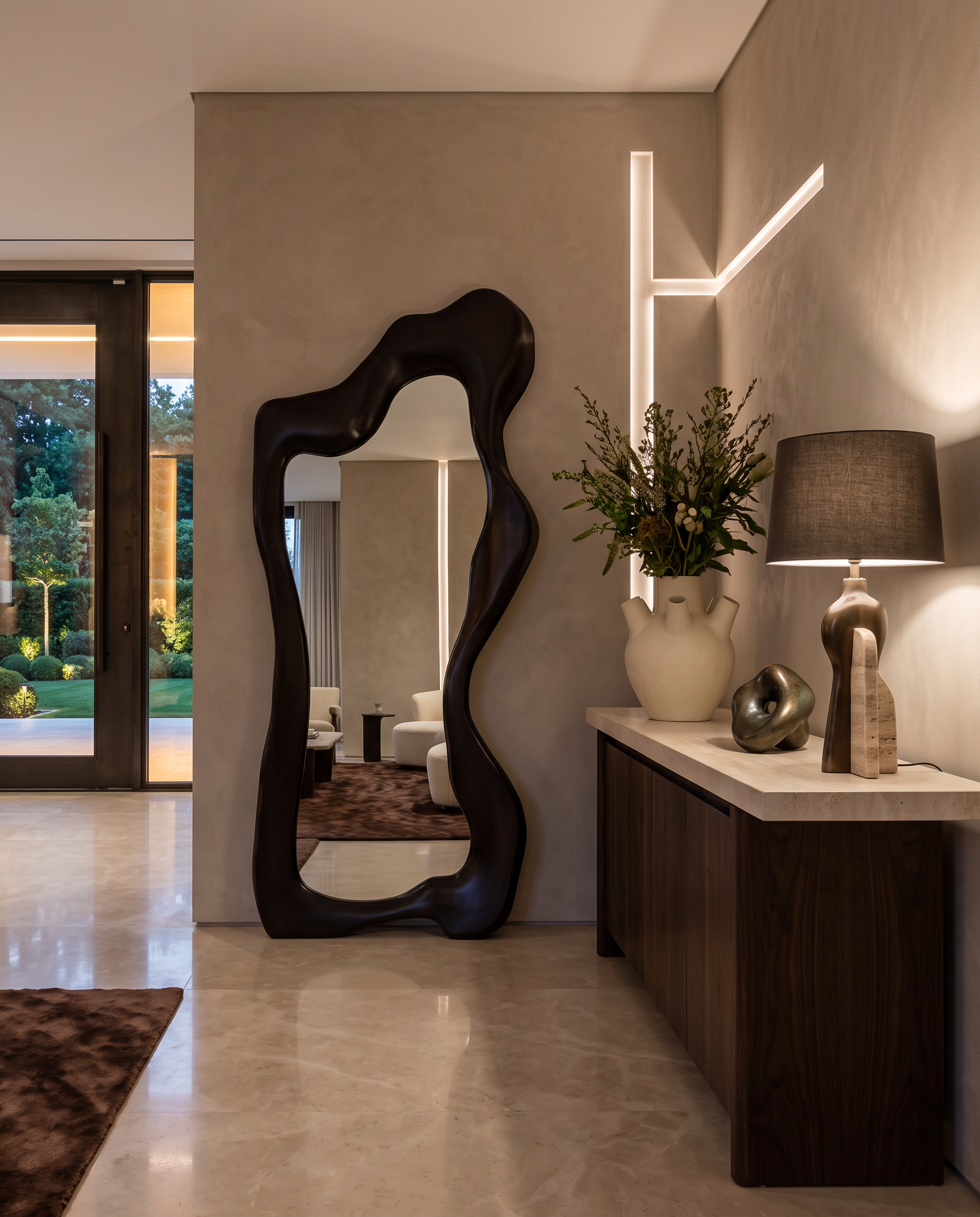 Onda Espresso Floor Mirror