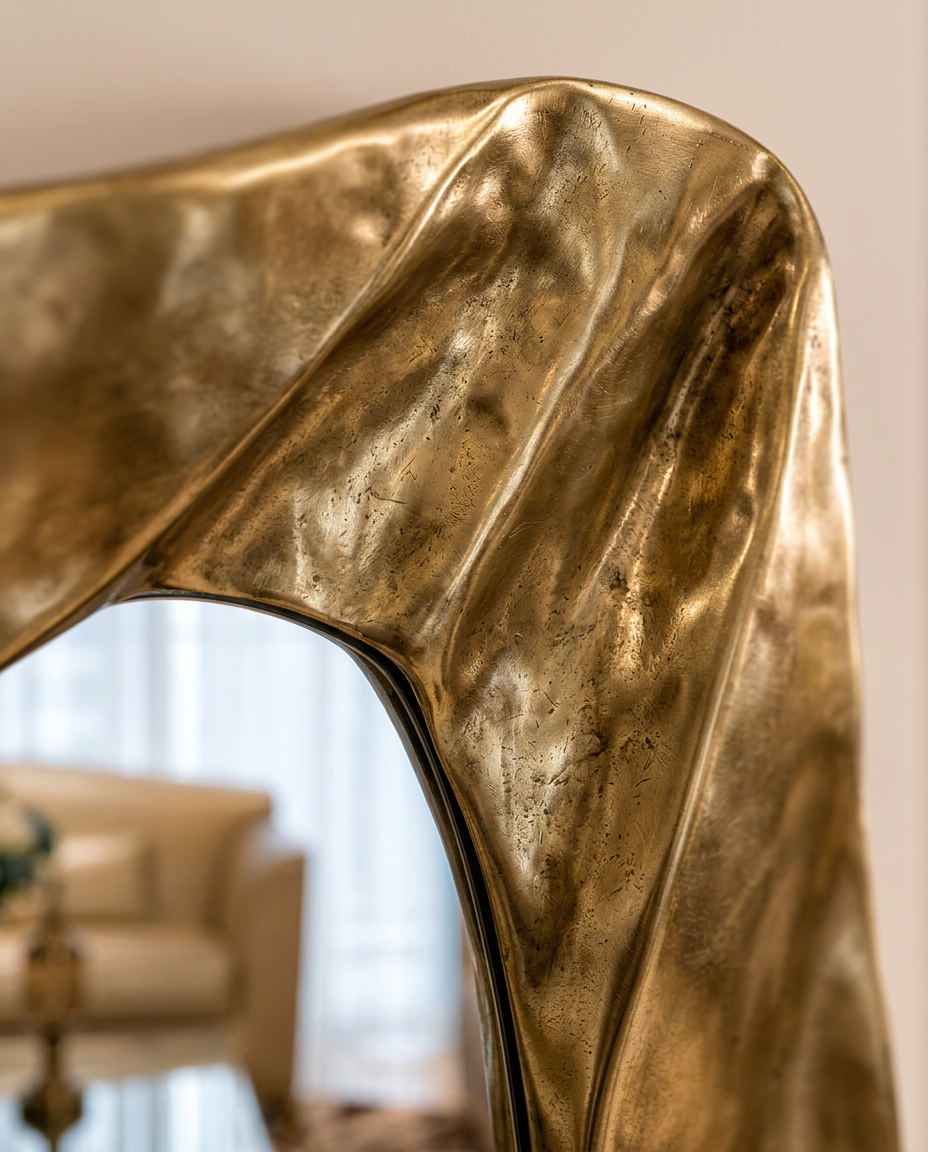 Onda Gold Floor Mirror