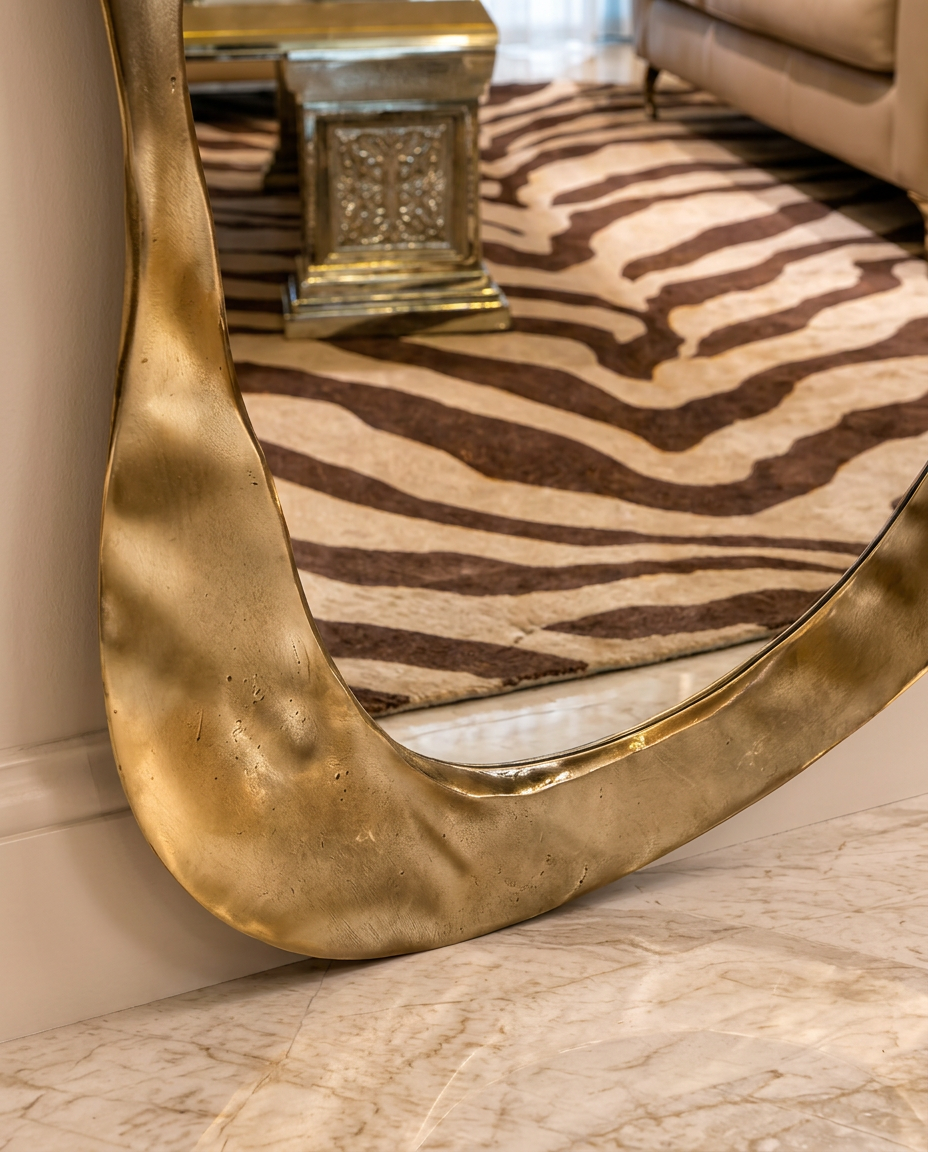 Onda Gold Floor Mirror