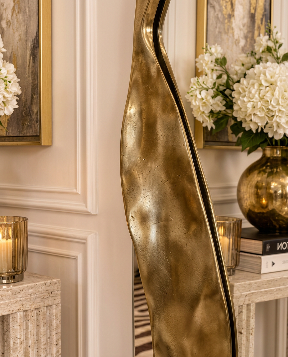 Onda Gold Floor Mirror