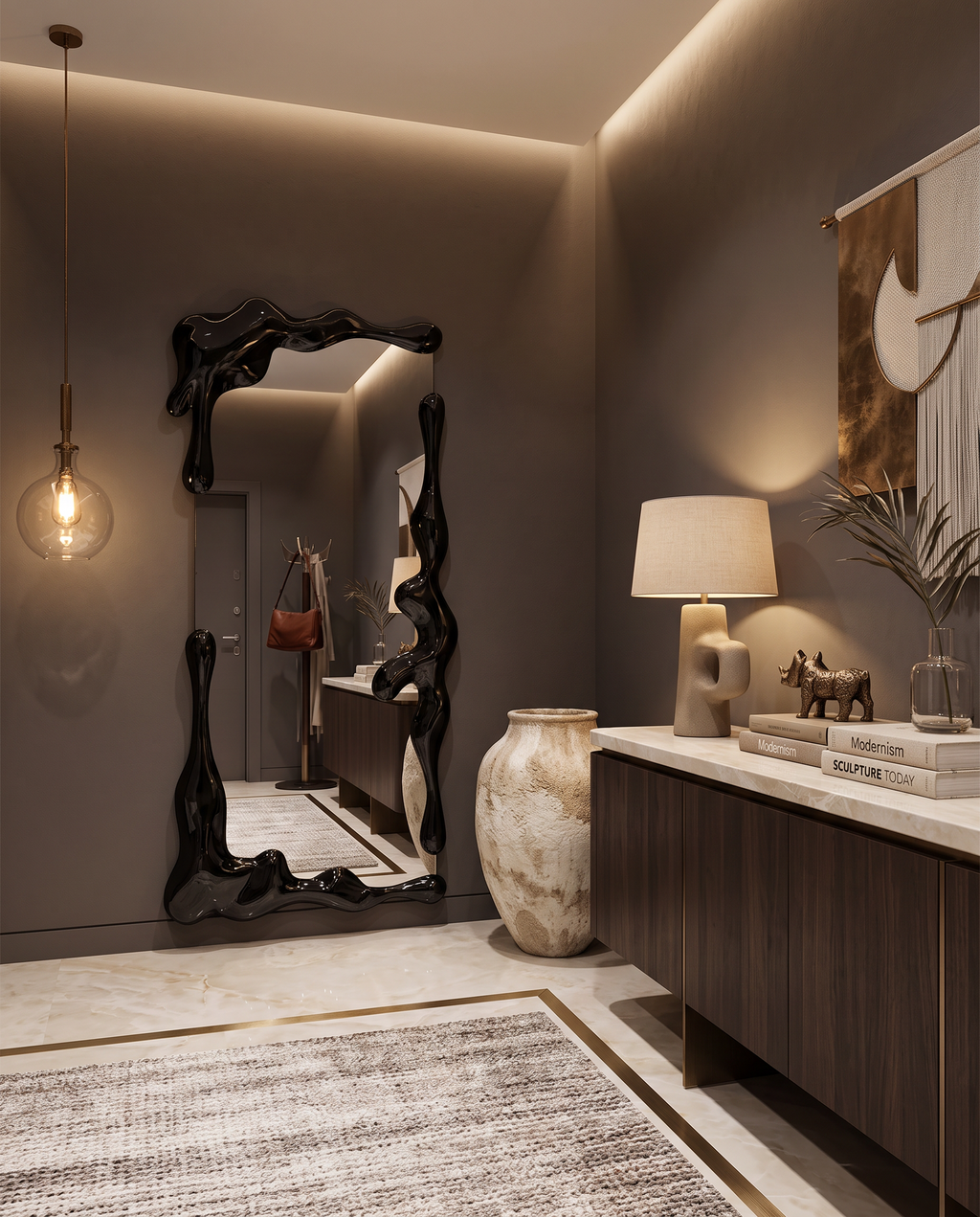 Onda Noir Floor Mirror
