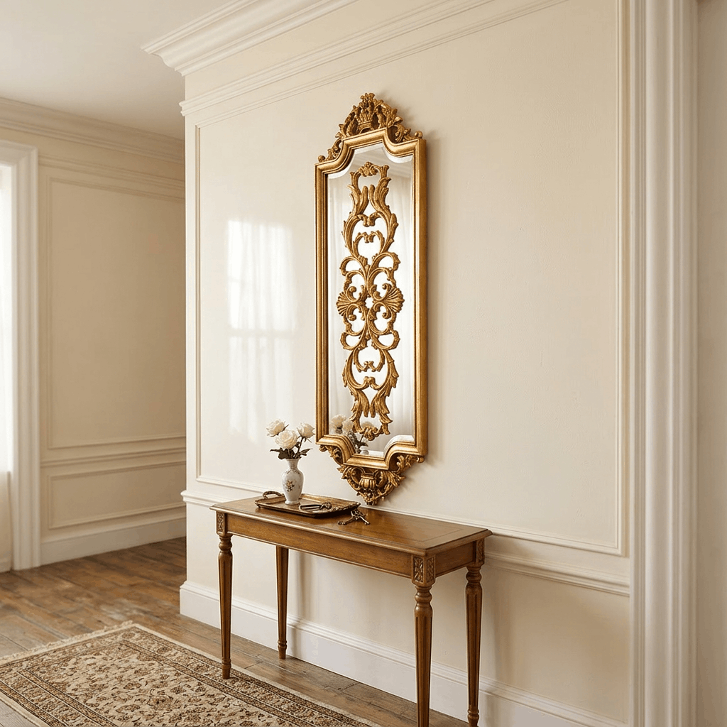 Opulent Gold Leaf Wall Mirror