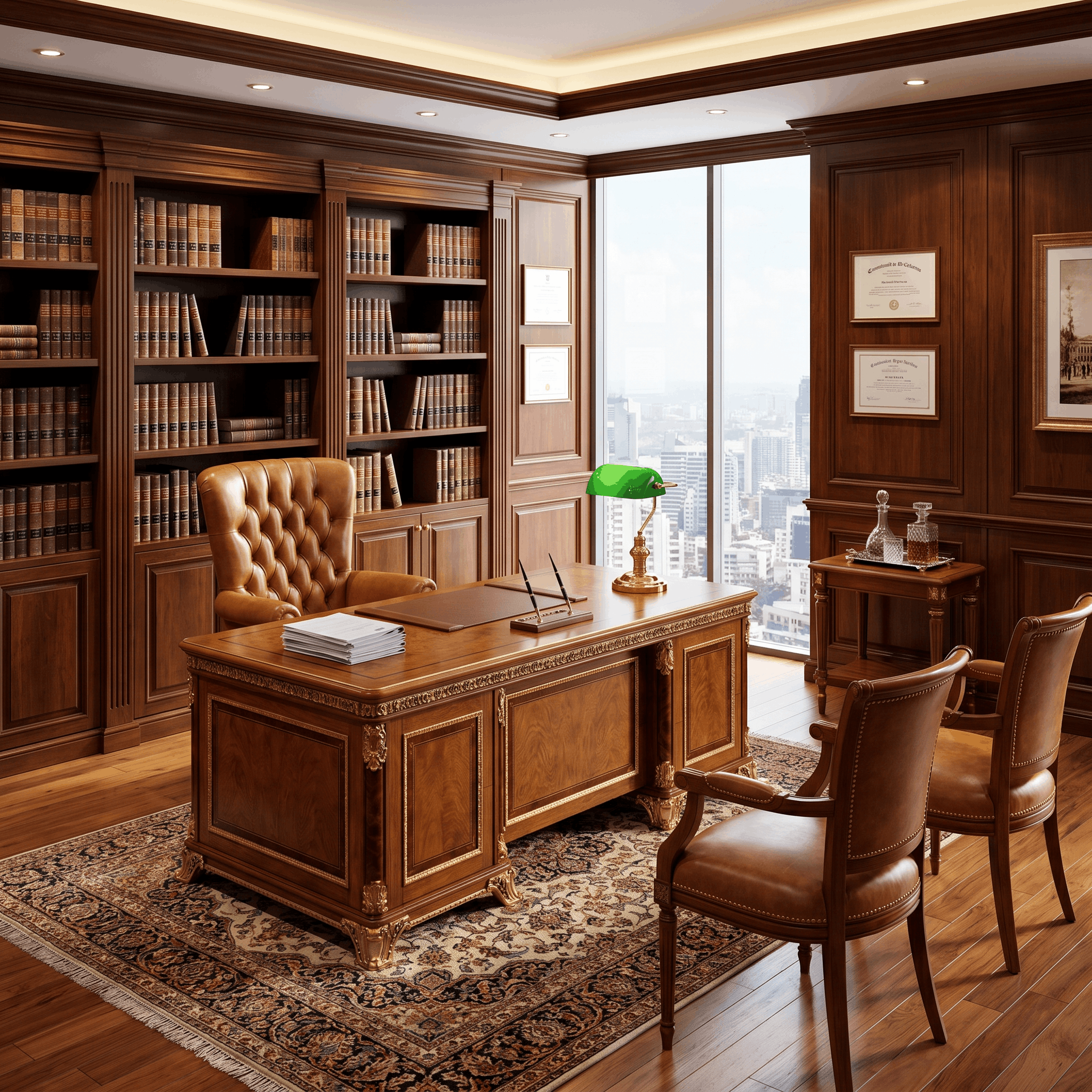 Palatial Walnut Office Desk