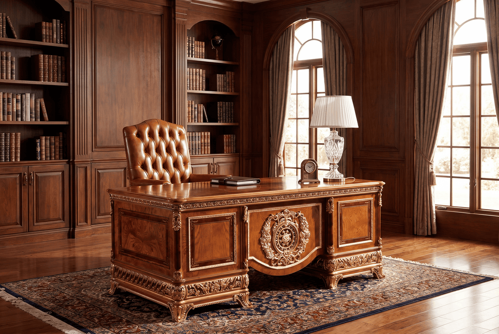 Palatial Walnut Office Desk