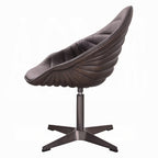 Antique Ebony Top Grain Leather Swivel Accent Chair