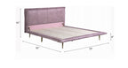 Rosalie Blush Pink Top-Grain Leather Platform Bed – Queen & King