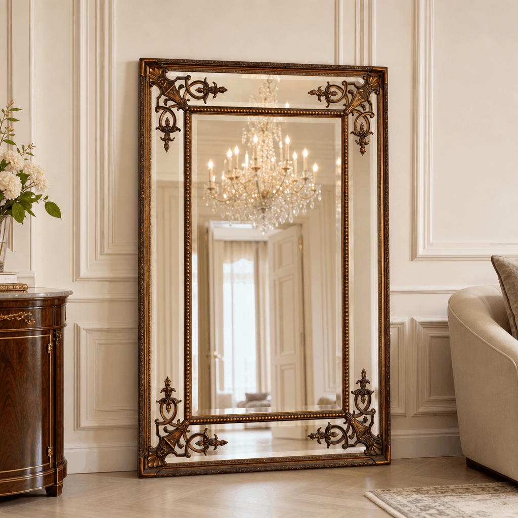 Refined Italian-Style Gold Wall Mirror