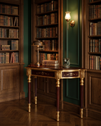 Regency Carved Brown & Gold Console Table with Drawer