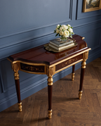Regency Carved Brown & Gold Console Table with Drawer