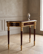 Regency Carved Brown & Gold Console Table with Drawer