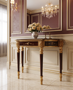 Regency Carved Brown & Gold Console Table with Drawer