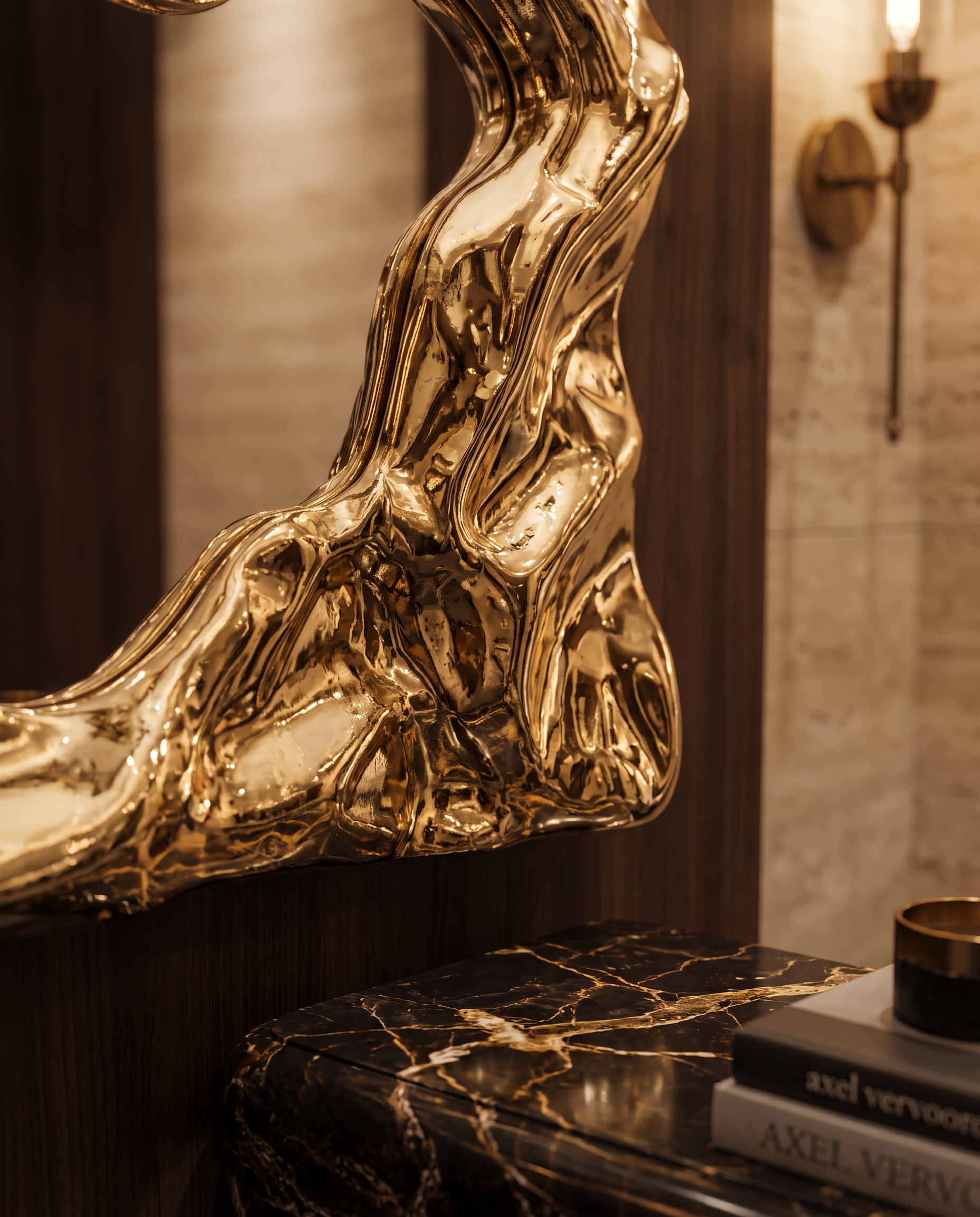 Riviera Gold Accent Wall Mirror