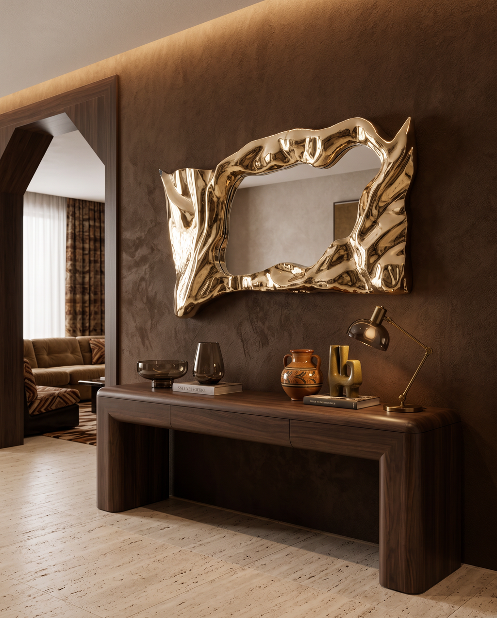 Riviera Gold Accent Wall Mirror
