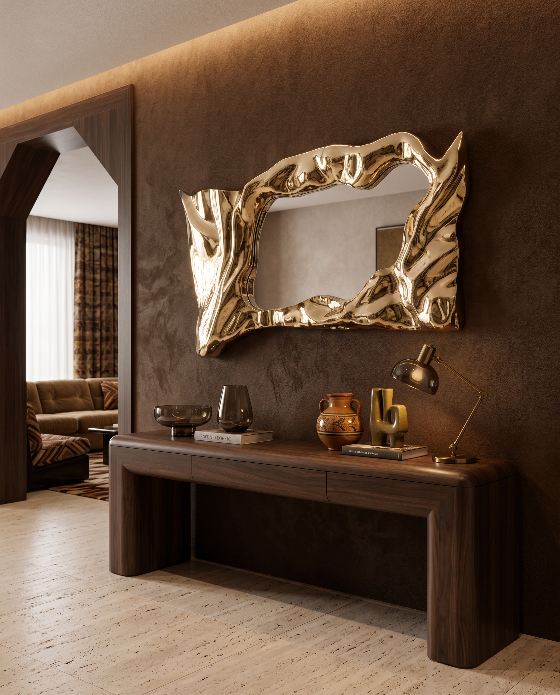 Riviera Gold Accent Wall Mirror