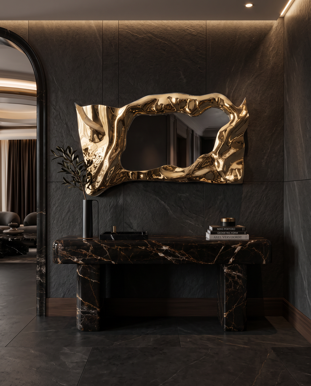 Riviera Gold Accent Wall Mirror