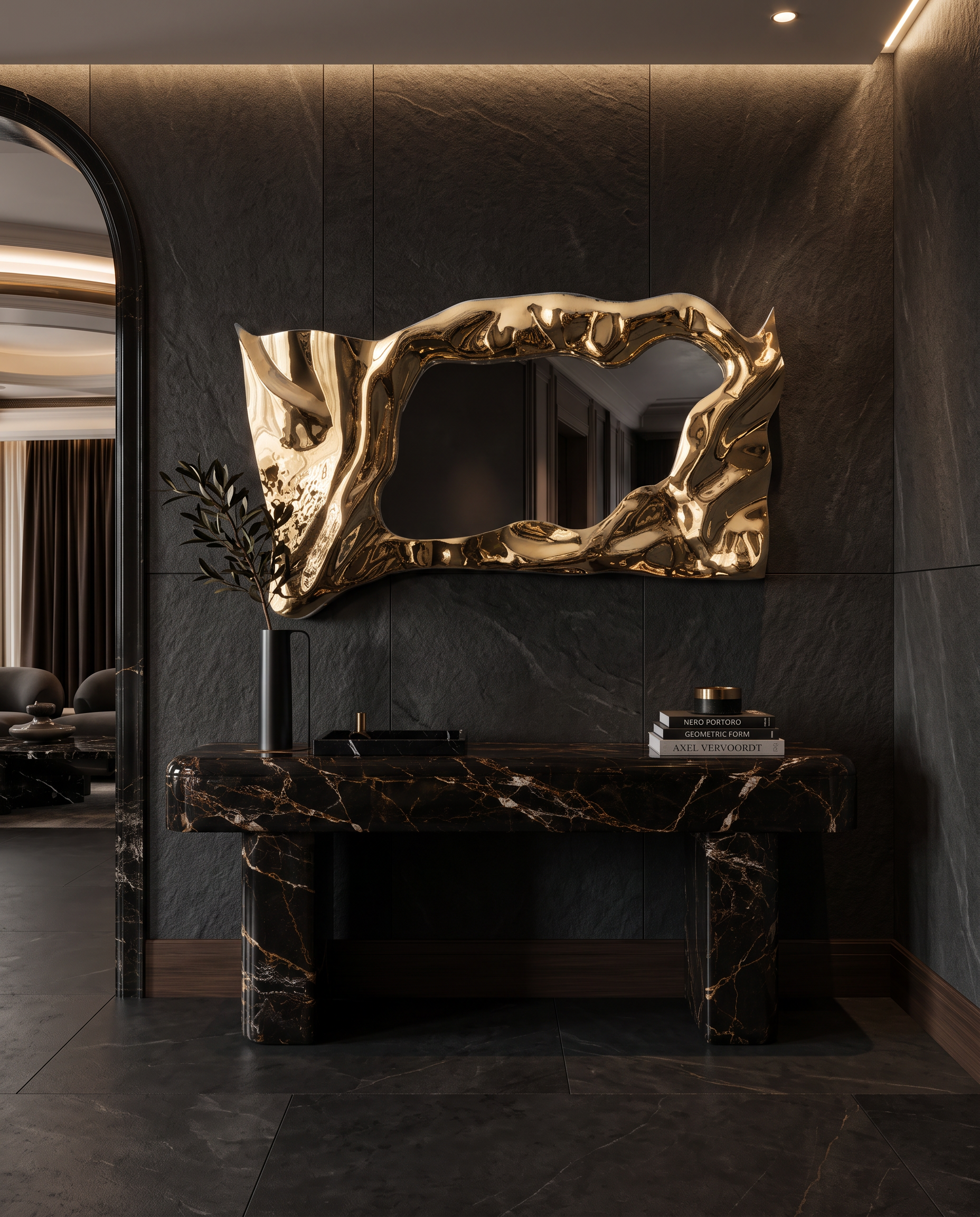 Riviera Gold Accent Wall Mirror