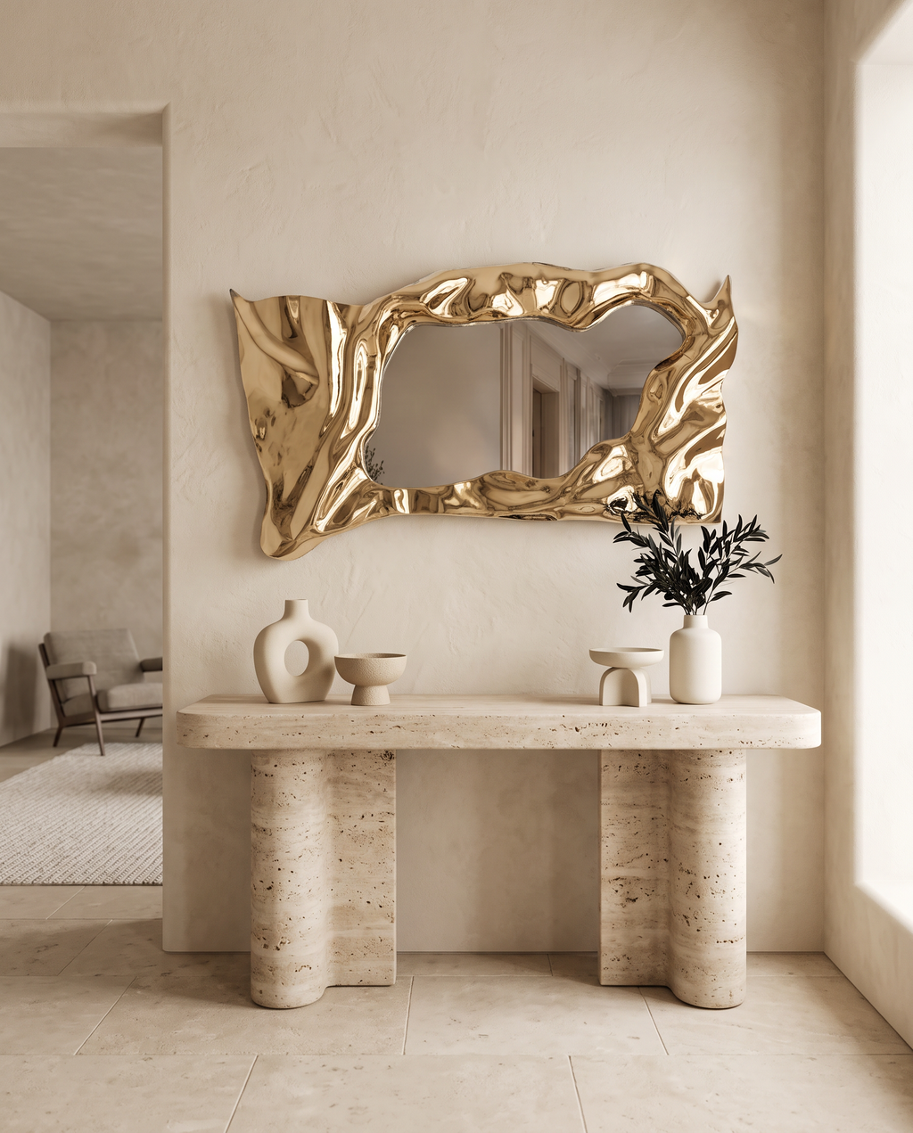 Riviera Gold Accent Wall Mirror