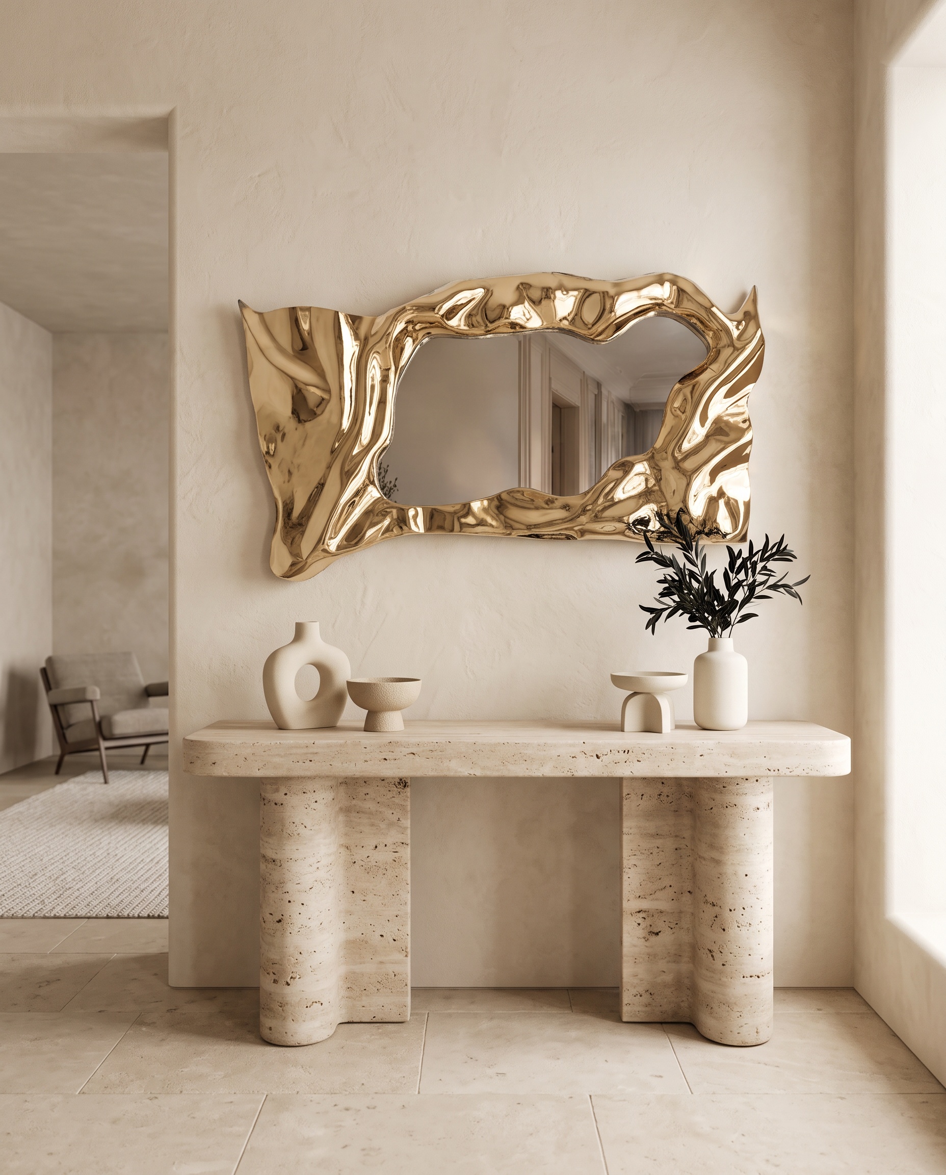 Riviera Gold Accent Wall Mirror