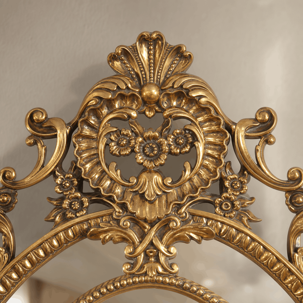 Royal Crest Ornate Gold Wall Mirror