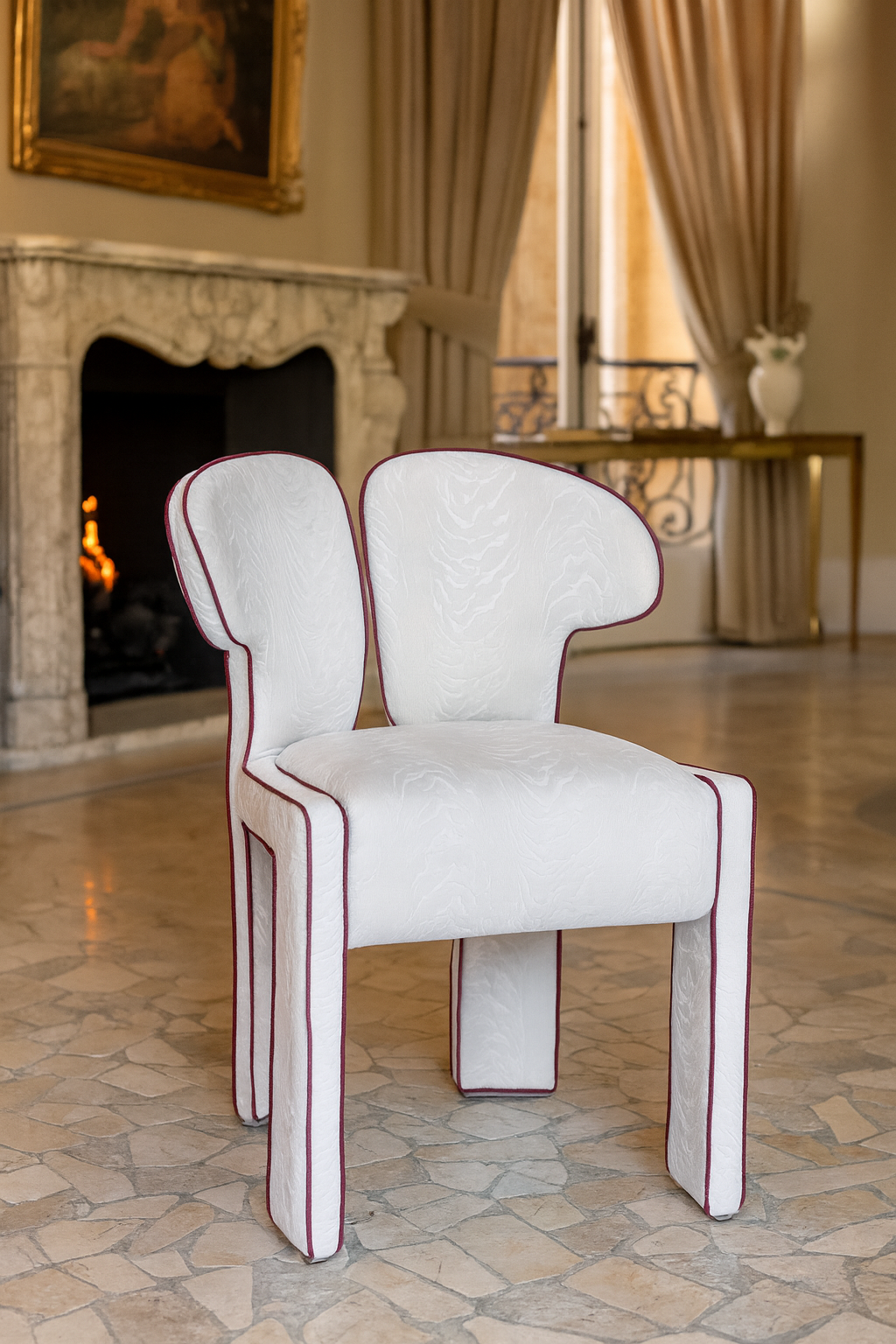 Sculptural Upholstered Accent Chair With Dual-form Back