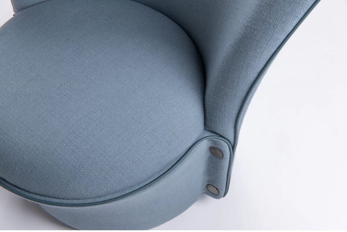 Azure Luxe Swivel Lounge Chair – Sculpted Comfort In Modern Form