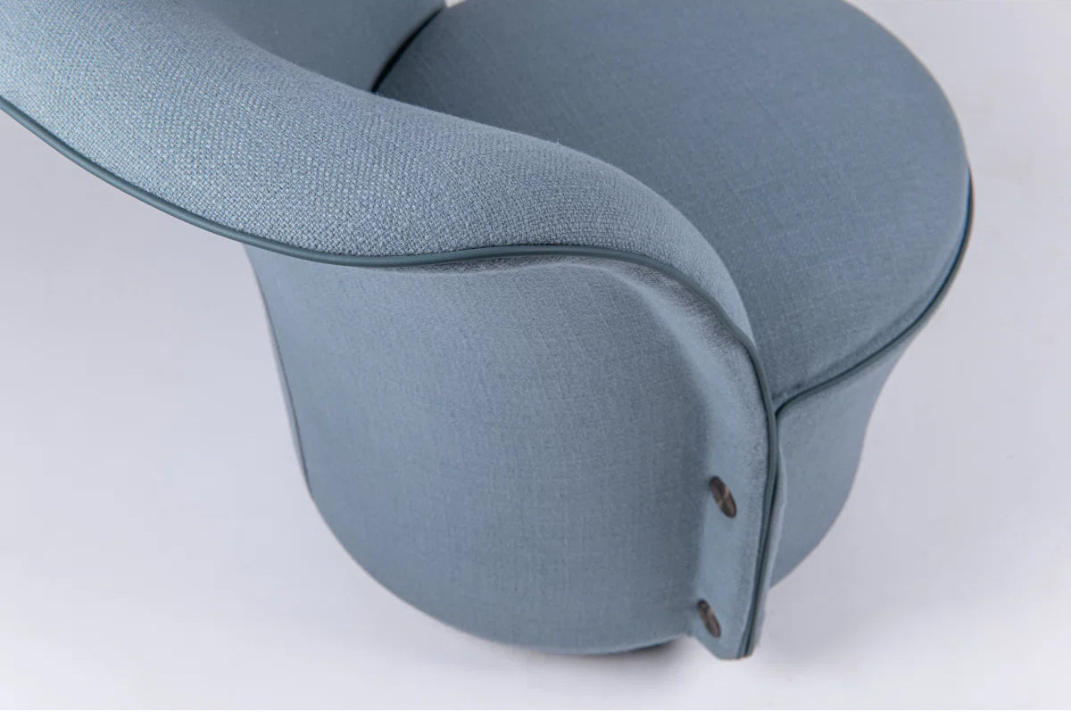 Azure Luxe Swivel Lounge Chair – Sculpted Comfort In Modern Form