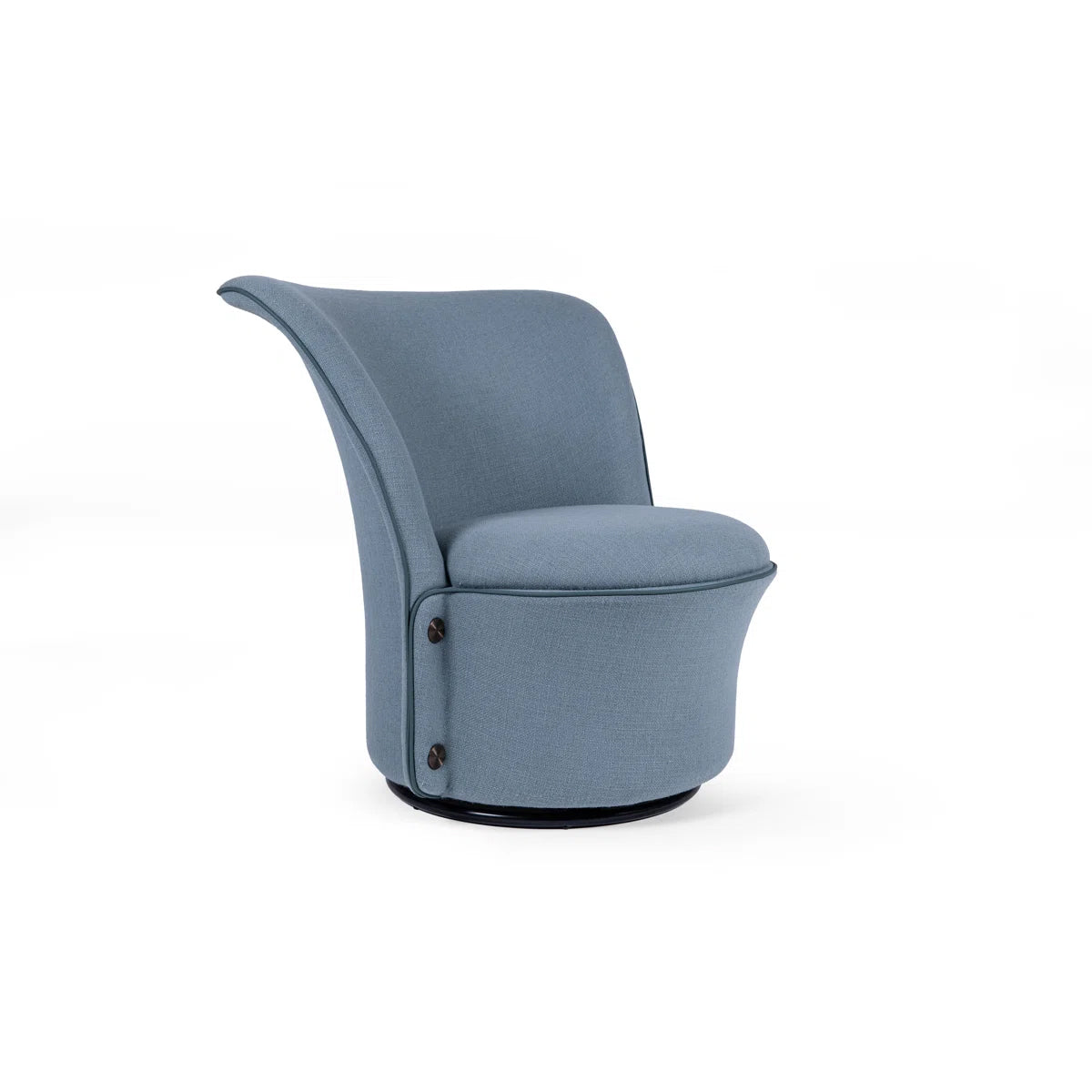 Azure Luxe Swivel Lounge Chair – Sculpted Comfort In Modern Form