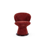 Sculptural Swivel Accent Chair In Luxe Crimson Chenille