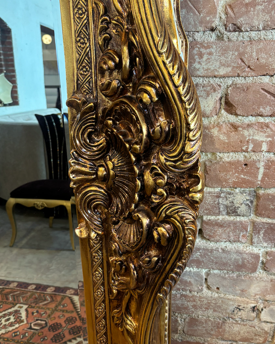 Antique Full Length Mirror – Solid Wood Ornate Floor Mirror