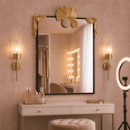 Sculptural Gold Floral Mirror