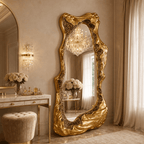 Sculptural Gold Statement Mirror