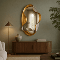 Sculptural Gold & Silver Wave Mirror
