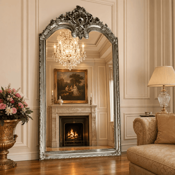 Solid Wood Arch Mirror – Large Full Length Arched Floor Mirror