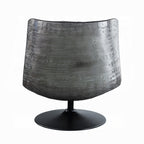 Vellmont Modern Black Top-Grain Leather Swivel Lounge Chair
