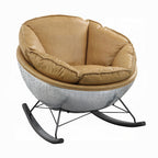 Cavaro Aviator Top-Grain Leather & Aluminum Rocking Lounge Chair – Camel Tan
