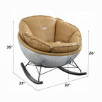 Cavaro Aviator Top-Grain Leather & Aluminum Rocking Lounge Chair – Camel Tan