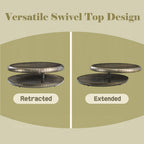 Aurelius Bronze Swivel Coffee Table – 39" Round Two-Tier Contemporary Luxury Design