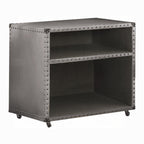 Brancaster Aviator Aluminum Nightstand with USB Charging Station – Industrial Luxury Bedside Table