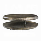 Aurelius Bronze Swivel Coffee Table – 39" Round Two-Tier Contemporary Luxury Design
