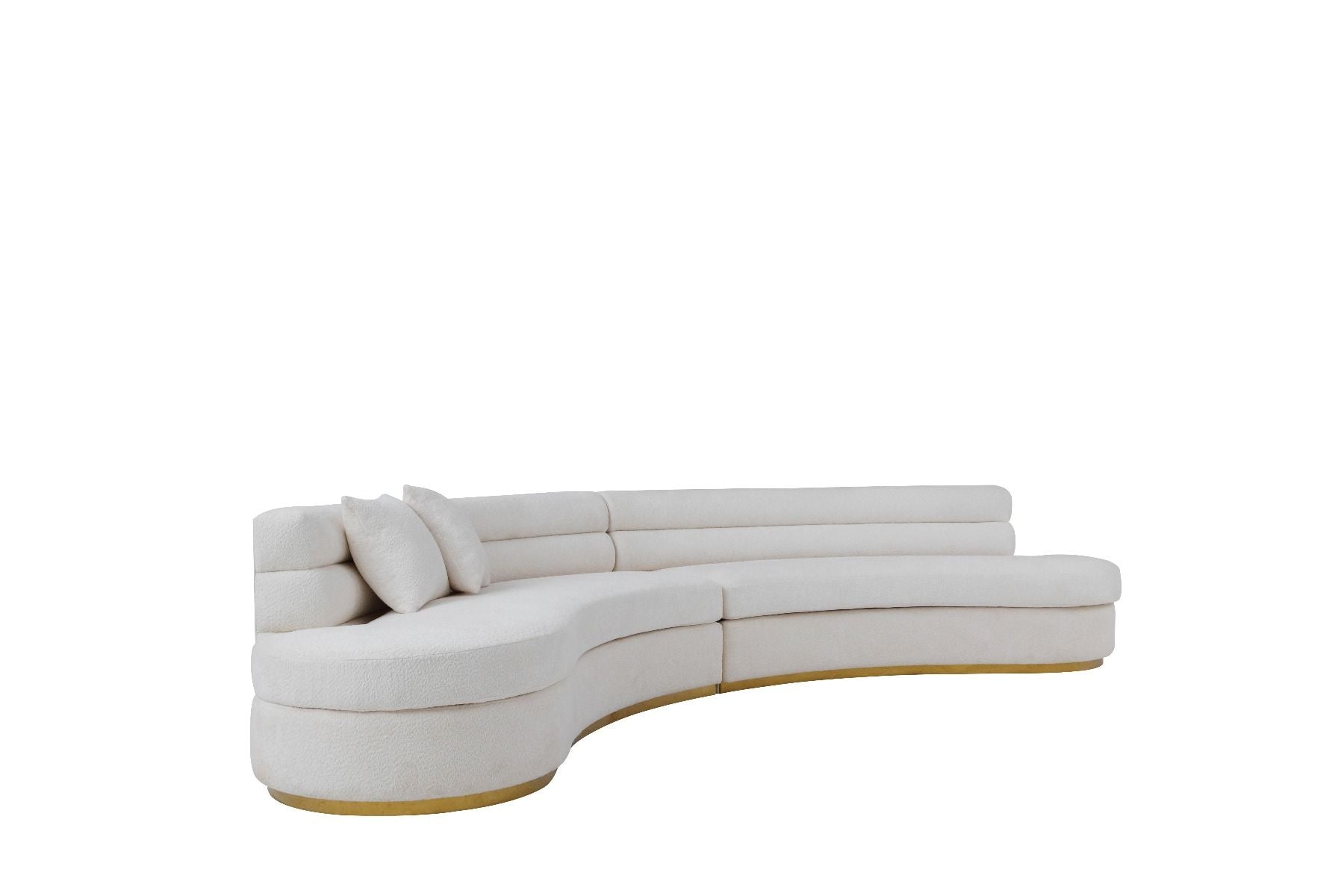 Grecian Boucle Fabric Curved Sofa