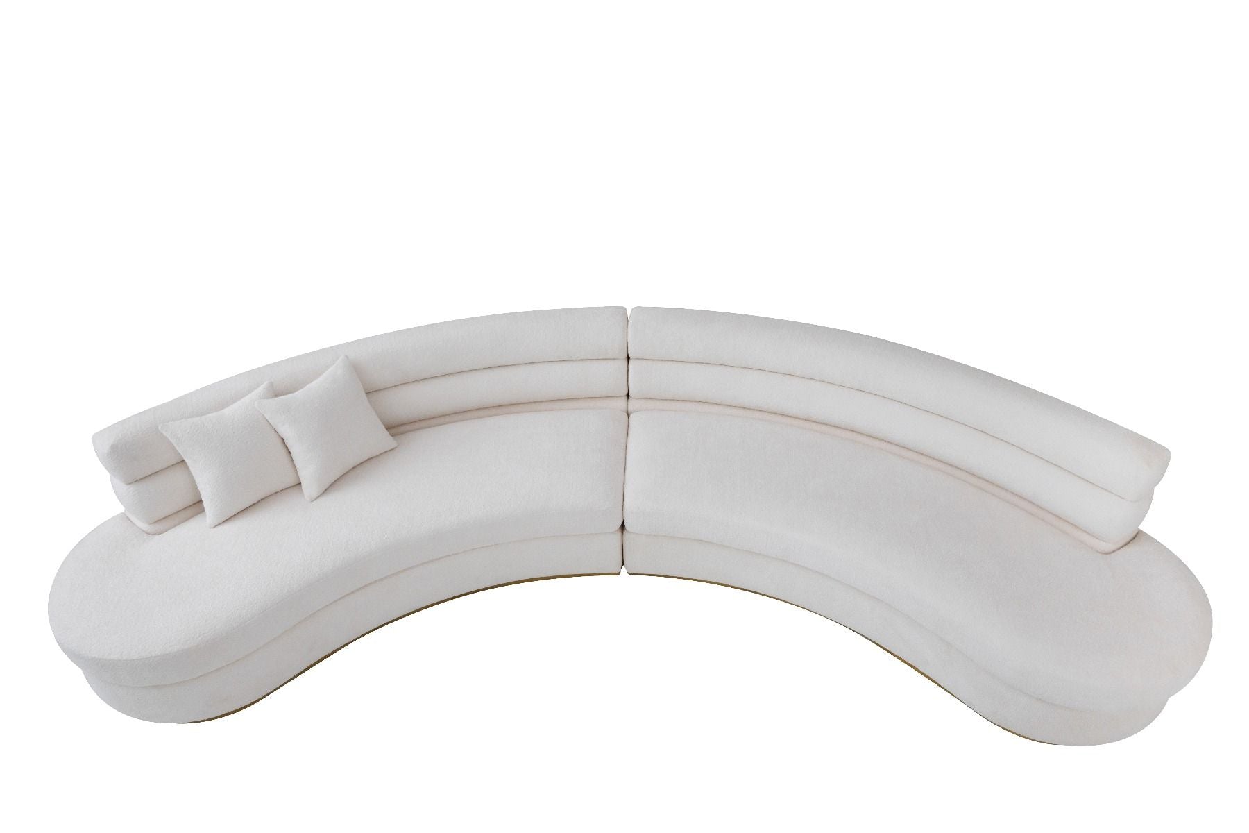 Grecian Boucle Fabric Curved Sofa