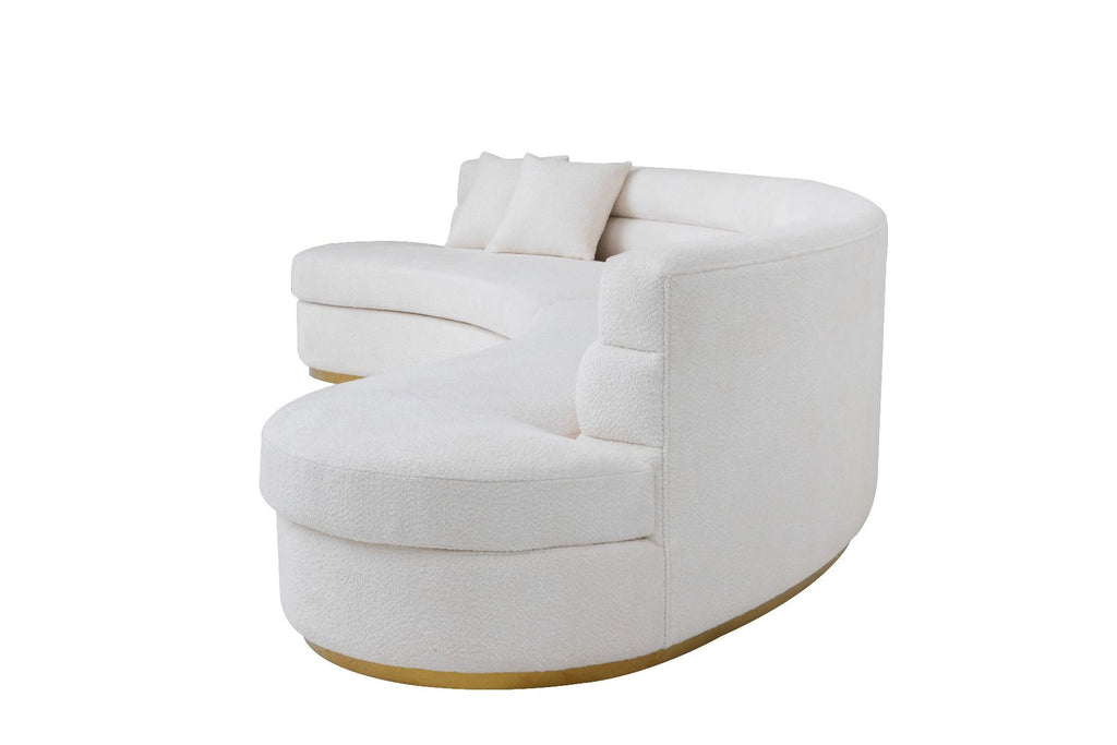 Grecian Boucle Fabric Curved Sofa