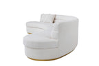 Grecian Boucle Fabric Curved Sofa