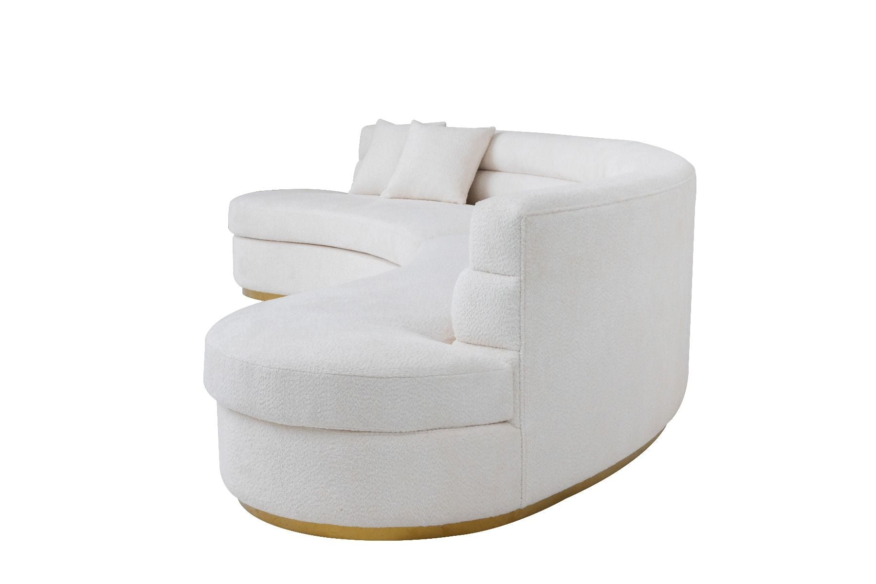 Grecian Boucle Fabric Curved Sofa