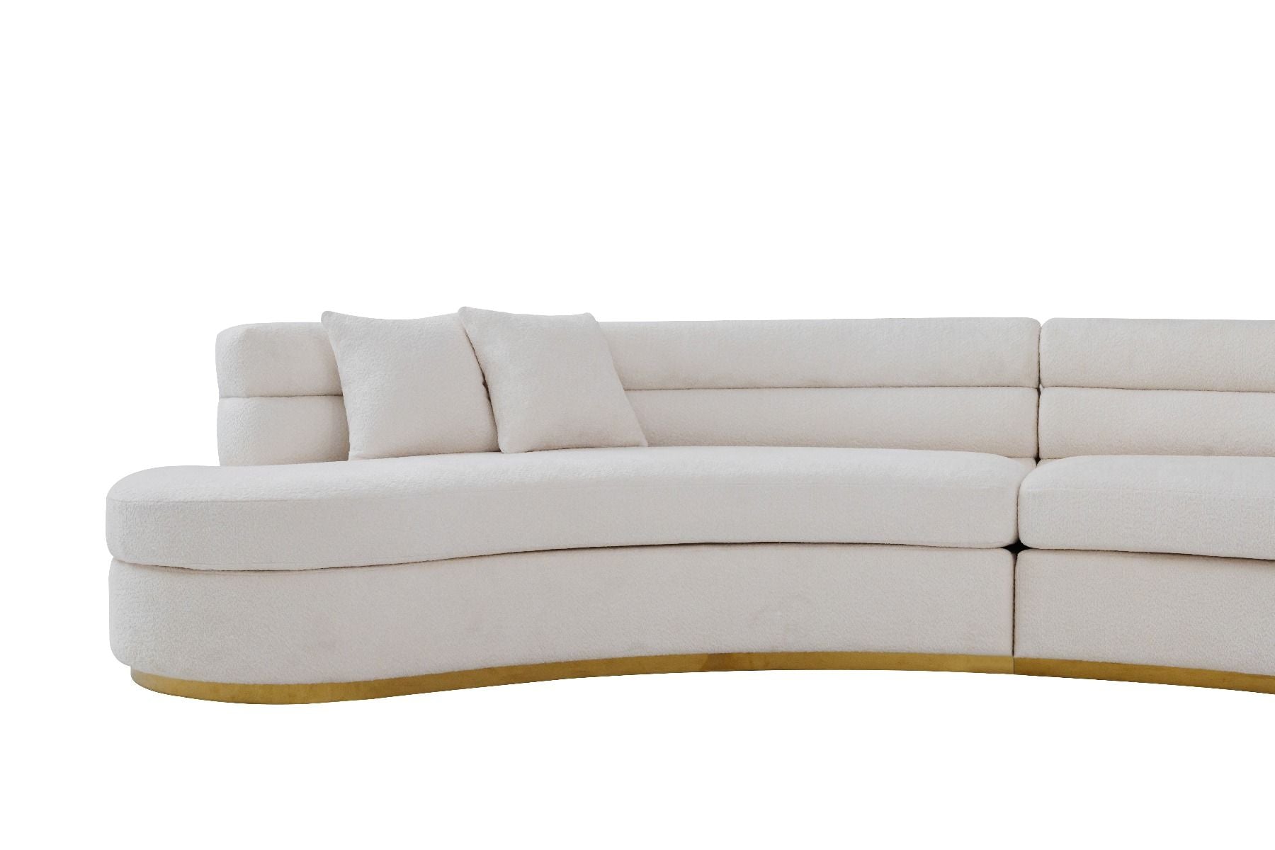 Grecian Boucle Fabric Curved Sofa