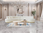 Grecian Boucle Fabric Curved Sofa