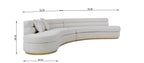 Grecian Boucle Fabric Curved Sofa