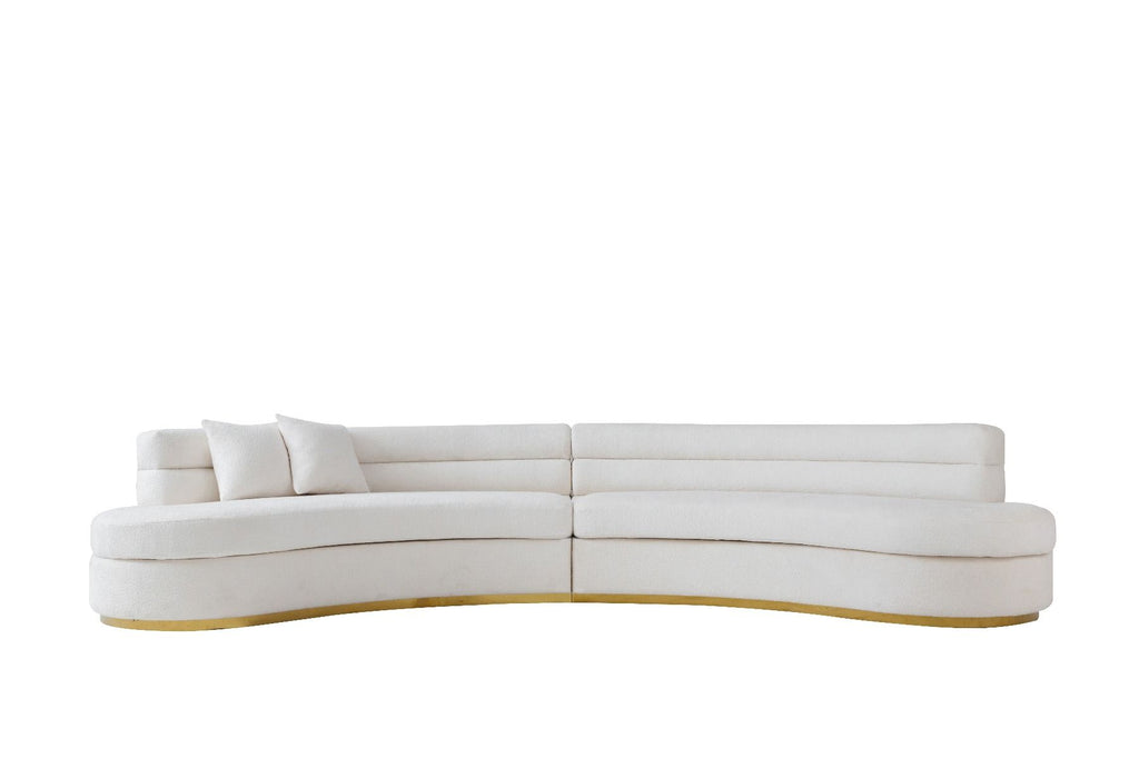 Grecian Boucle Fabric Curved Sofa