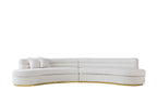 Grecian Boucle Fabric Curved Sofa